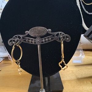 Mariana Gold Hoop Earrings with Charm